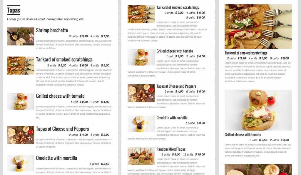 Responsive Quick Restaurant Menu Plugin WordPress